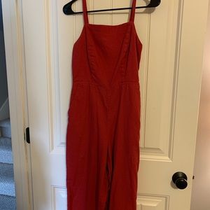Old Navy Red cropped jumpsuit. Spaghetti straps